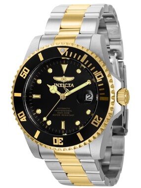 Invicta Two-Tone Stainless Steel Watch - Black & Gold Accents